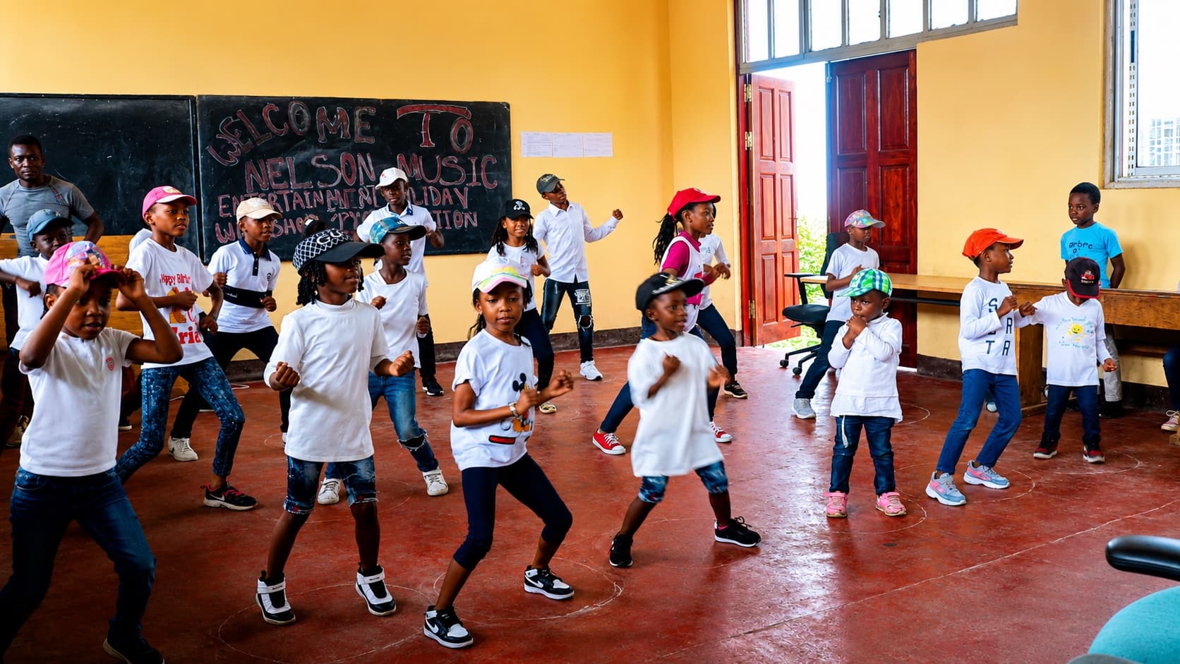 Les élèves pratiquent la danse afro