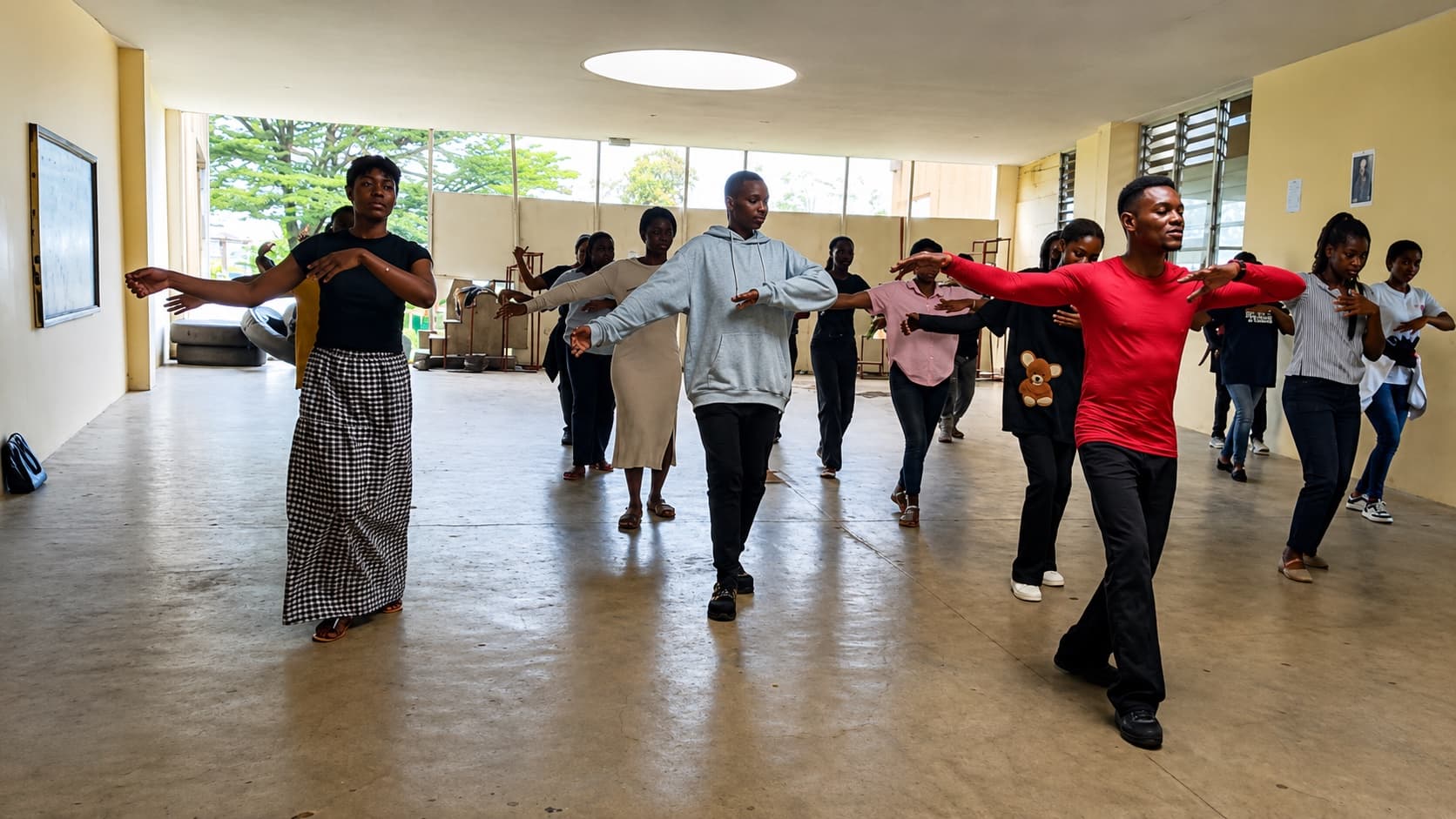 Dancers rehearsing in a studio